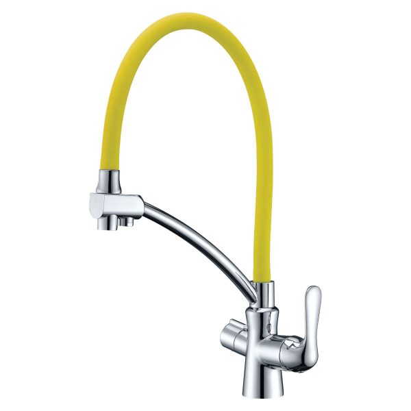 Smesitel Lemark Comfort LM3070C-Yellow dlia kukhni s podkliucheniem k filtru s pitevoi vodoi