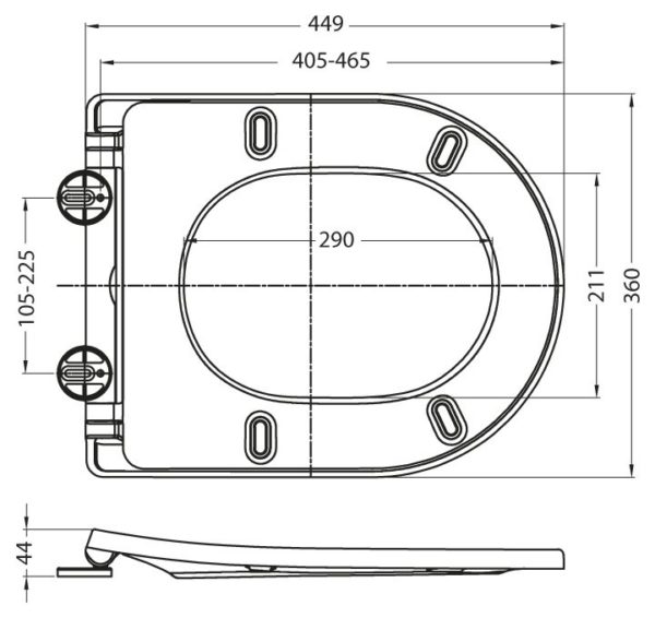 Сиденье быстросъемное, дюропласт, soft close, металлическое крепление Belbagno BB2031SC