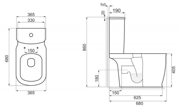 Бачок унитаза Belbagno PRADO BB10150T