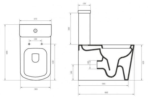 Бачок унитаза Belbagno ALBANO BB120T