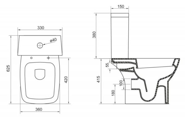 Бачок унитаза Belbagno LAGO BB128T